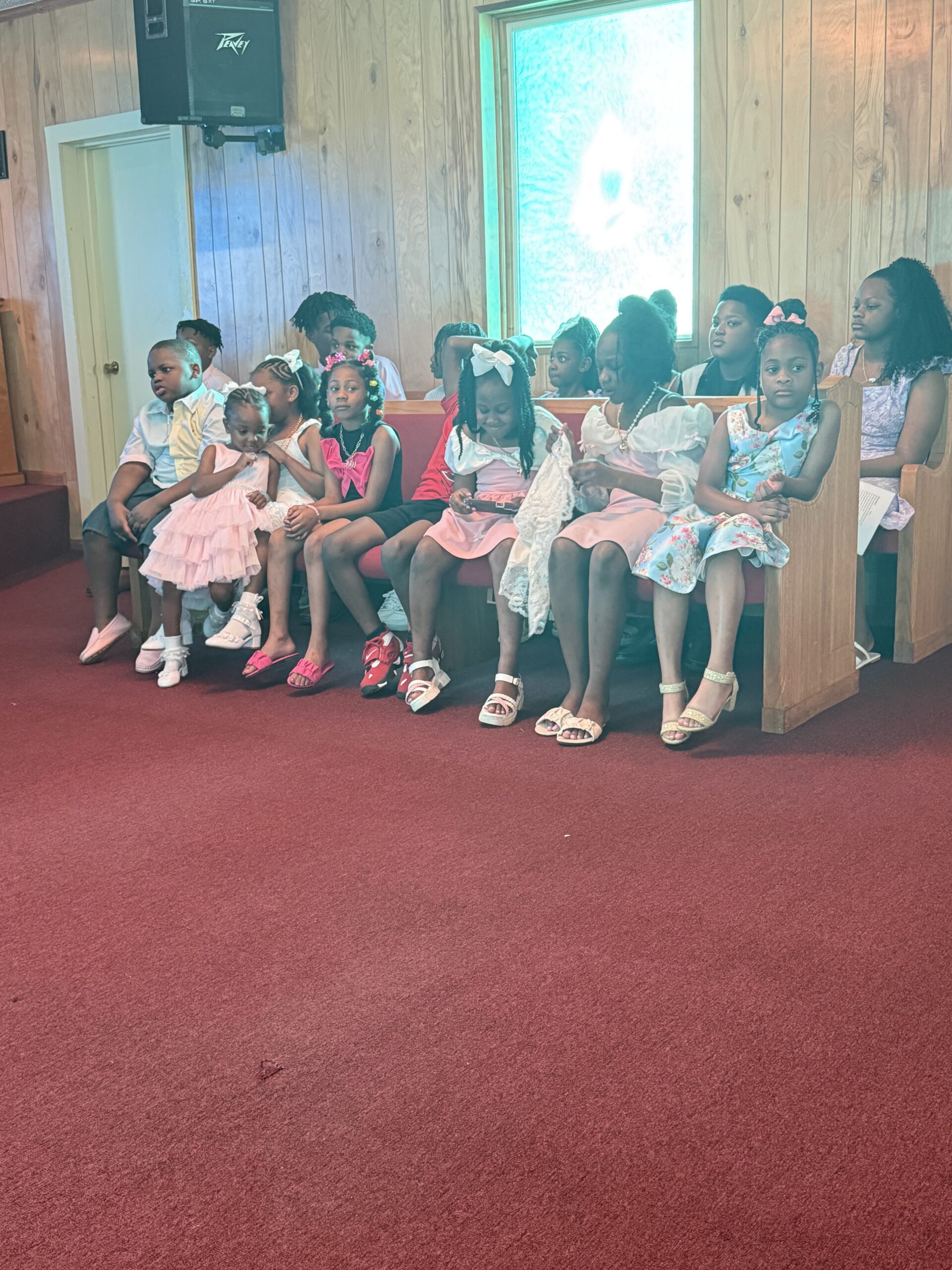 Children and youth gathered in church community