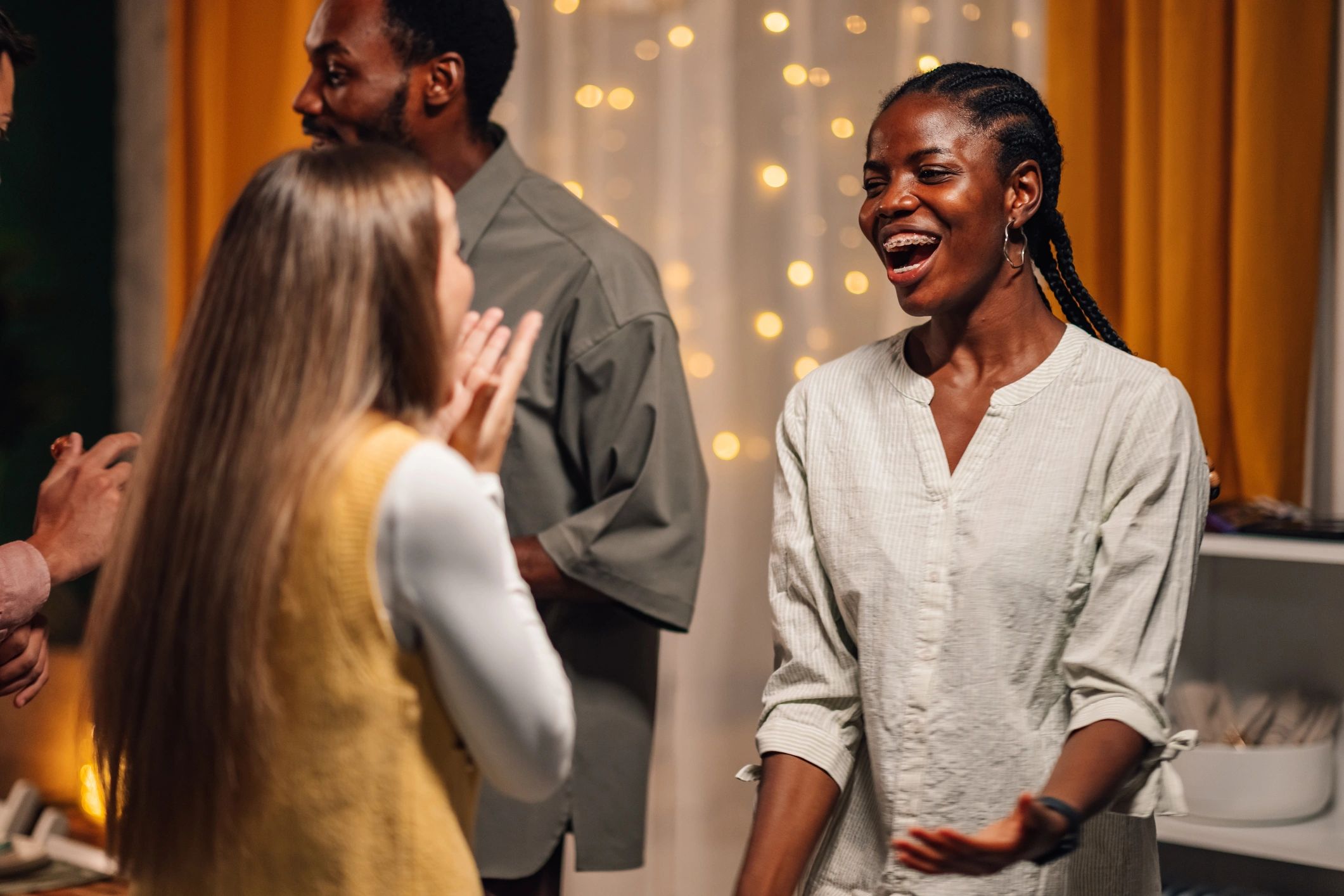 Smiling church member enjoying fellowship