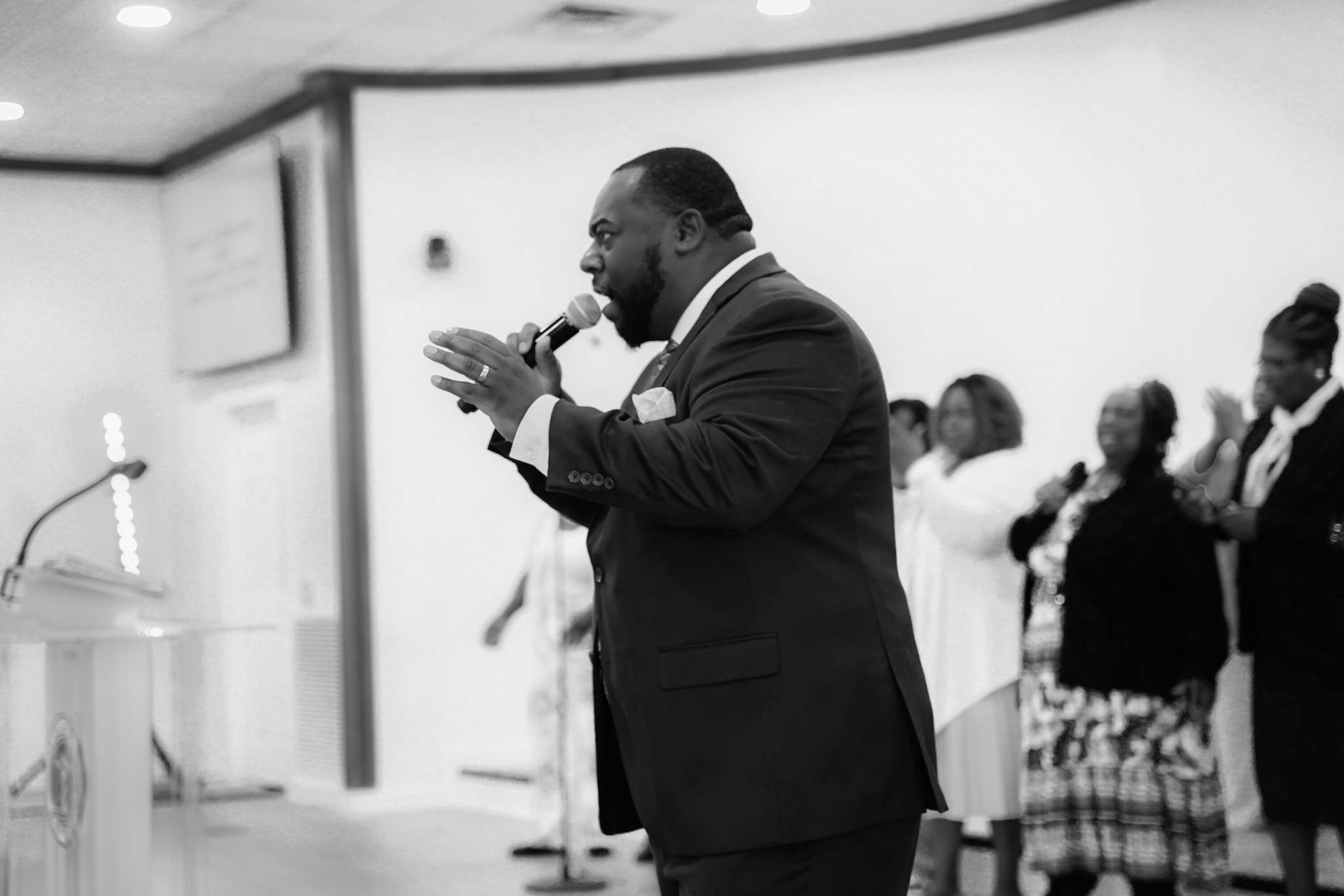 Pastor Trai Williams preaching at Greater Rocky Creek Baptist Church